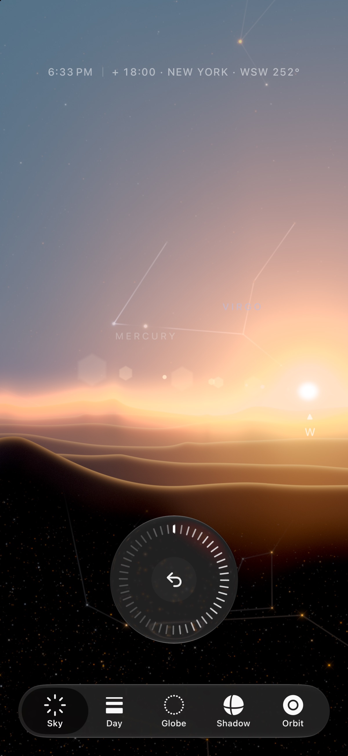 Golden light in the Sol iPhone app preview